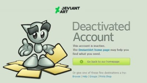 deactivated account deviantart
