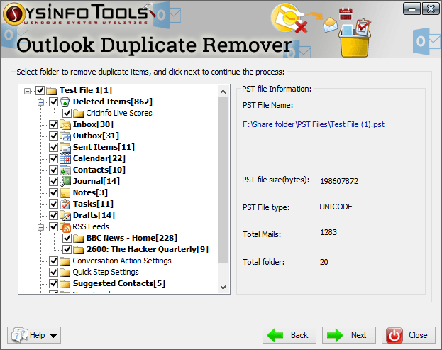 odir outlook duplicate items remover
